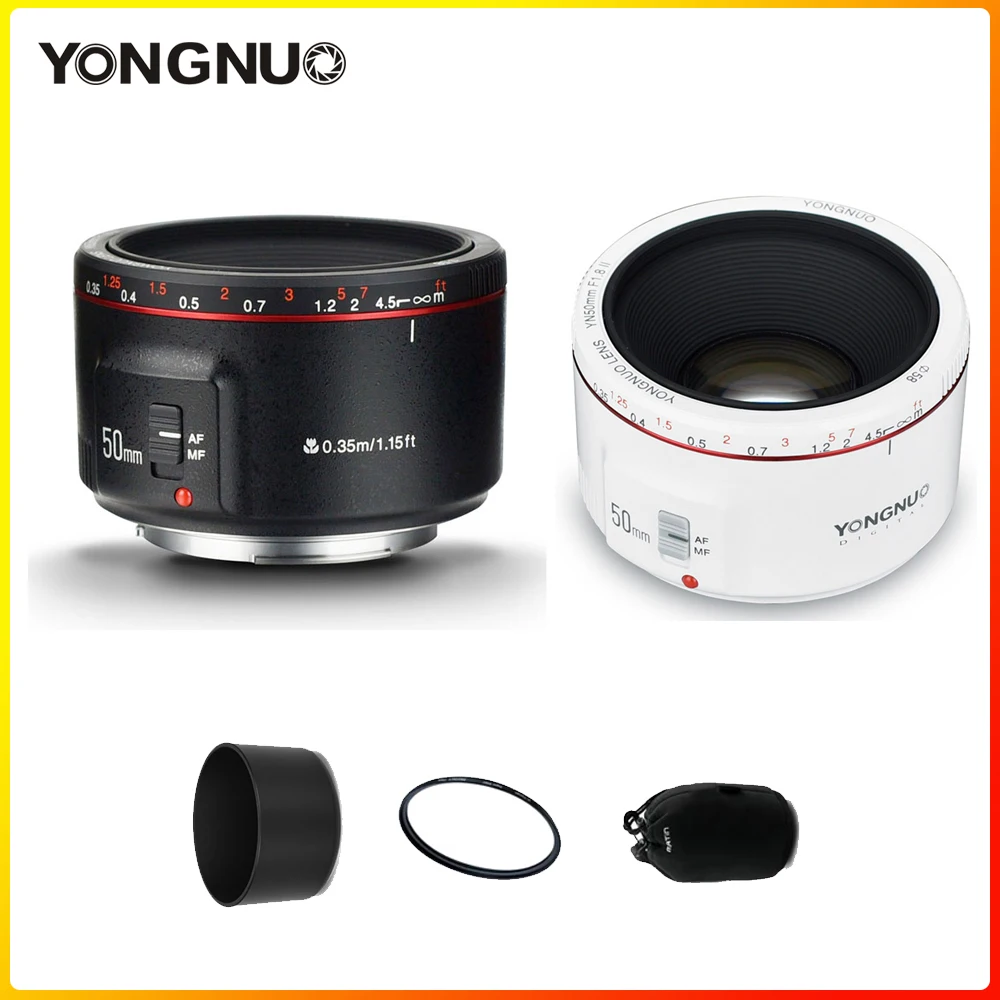 

Объектив YONGNUO YN50mm F1.8 II стандартный основной объектив с большой апертурой и автофокусом для камеры Canon EOS 70D 5D2 5D3 600D DSLR