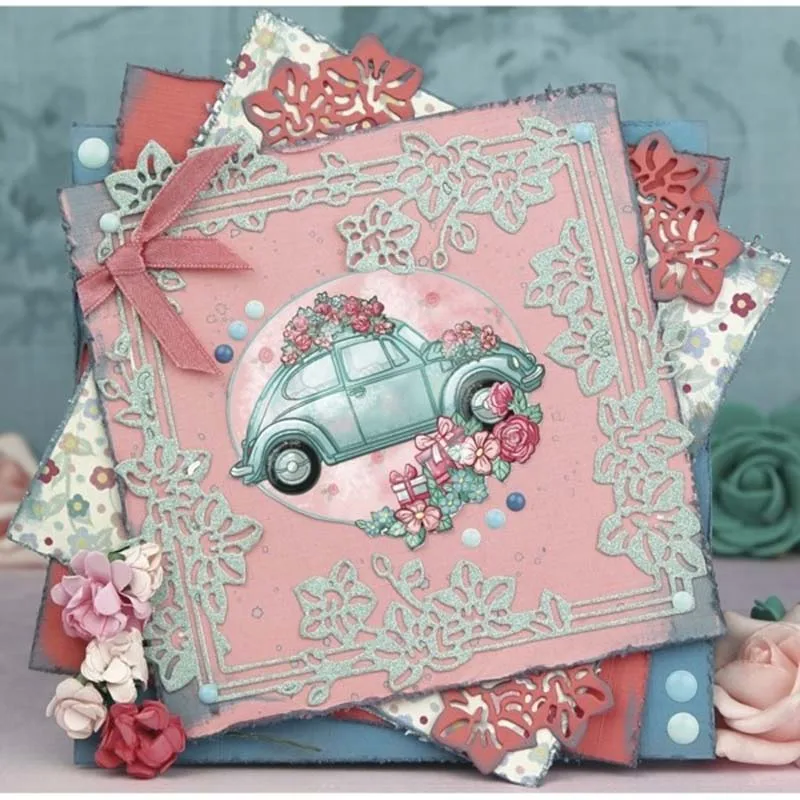 Рождественский венок узор металлический Трафаретный вырубной штамп для