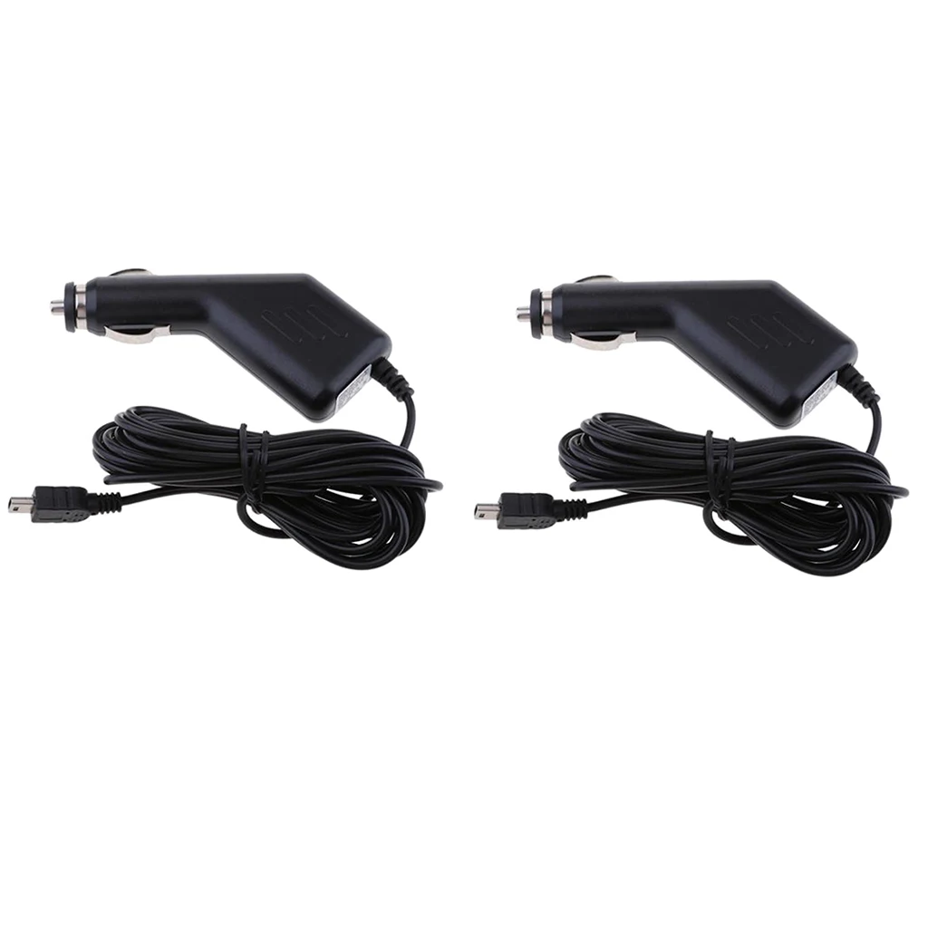 2 шт. автомобильное зарядное устройство кабель адаптер 12 24 В до 5 мини USB GPS DVR