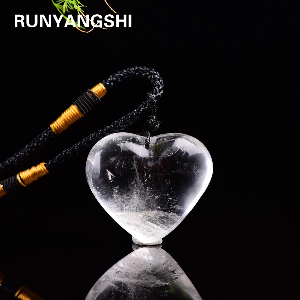 Подвеска из натурального камня прозрачный кварц подвеска с белыми камнями