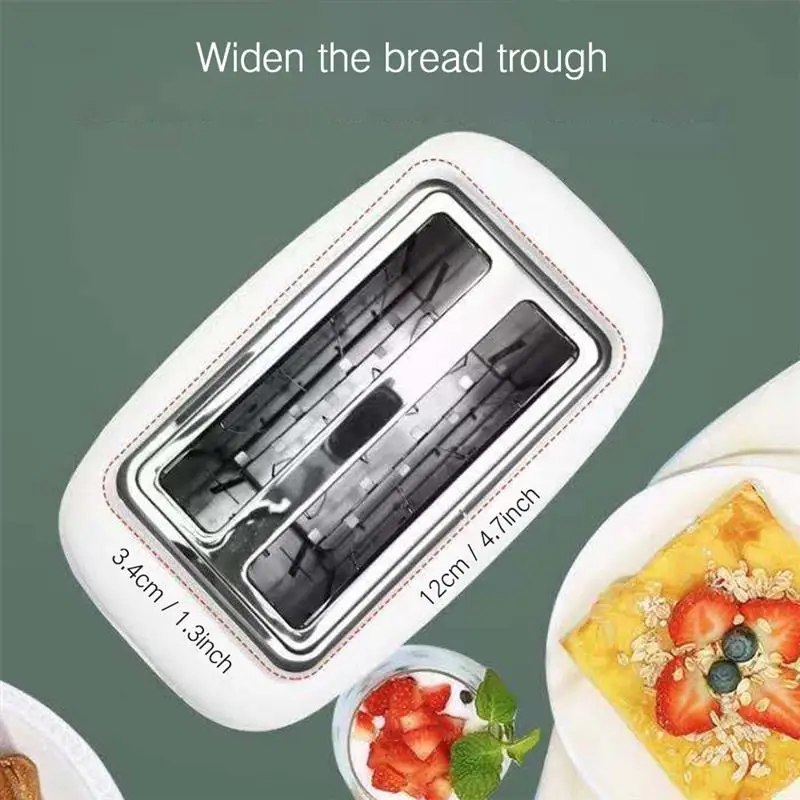

2020 New Automatic Electric Food Making Easy Bread Toaster Feature 2 Slice Extra Wide White Kitchen Accessories