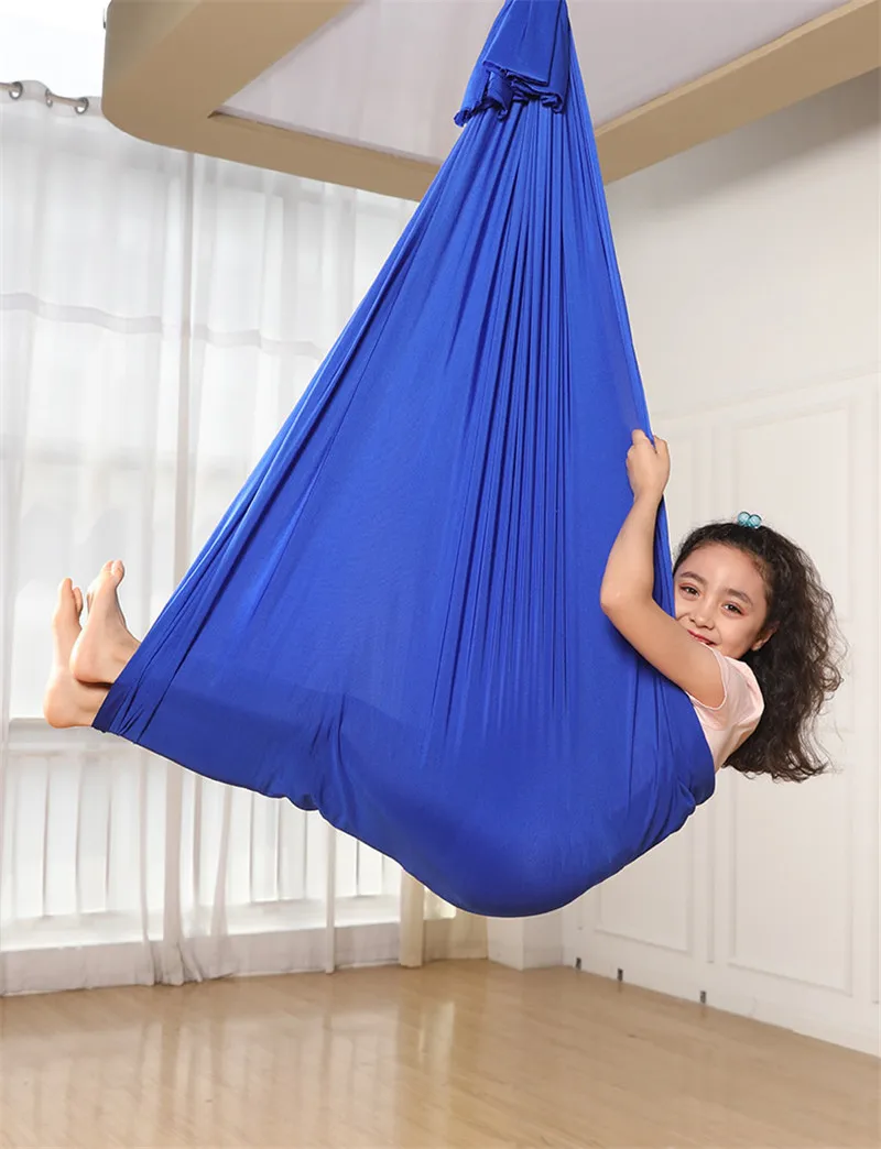 

100*280cm Kids adult Cotton Indoor Outdoor Swing Hammock for Cuddle Up To Sensory Child Therapy Soft Elastic Parcel Steady Seat