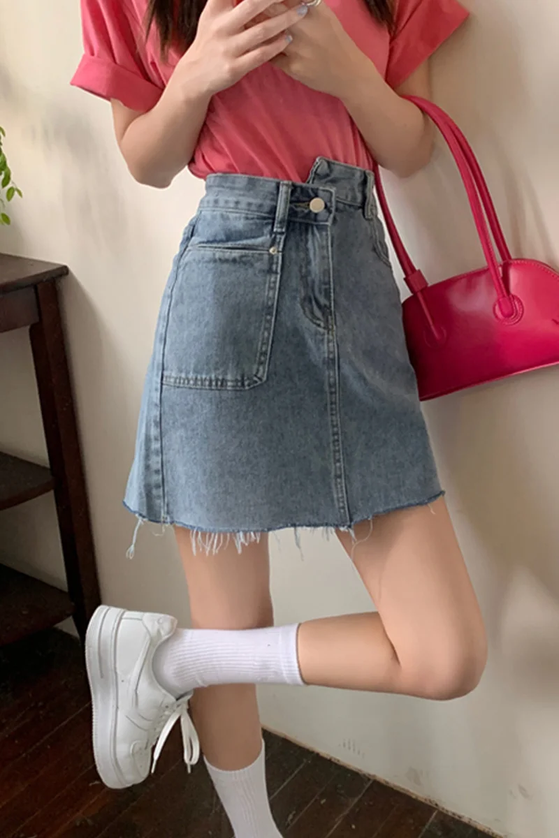 Женская джинсовая юбка новый дизайн лета 2021 сексуальные женские секреты | одежда
