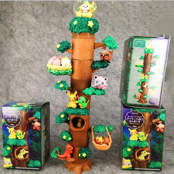 8 шт., фигурки в стиле аниме «Пикачу мокура» ПВХ экшн-фигурки коллекционные модели игрушки