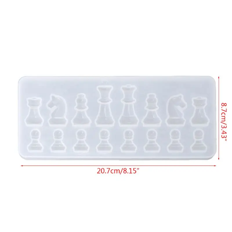 

2021 New Resin Casting Molds Set by Garloy,2Pcs 3D Chess Clear Silicone Mold for Making