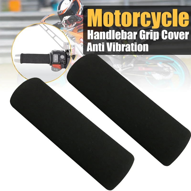 

2PCS Motorcycle Slip-on Foam Anti Vibration Comfort Handlebar Grip Cover Applicable Sleeve Inner Diameter 2.7-3.0 CM