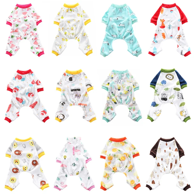 Cute Cat Clothes Pajamas Soft Vest T Shirt for Small Dogs Pet Clothes Clothing Cat Vest Jumpsuit Spring Autumn Outfit 35