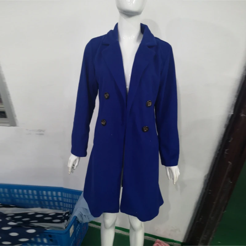 UZZDSS Women Autumn Winter Woollen Coat Long Sleeve Turn-Down Collar Oversize Blazer Outwear Jacket Elegant Overcoats Loose