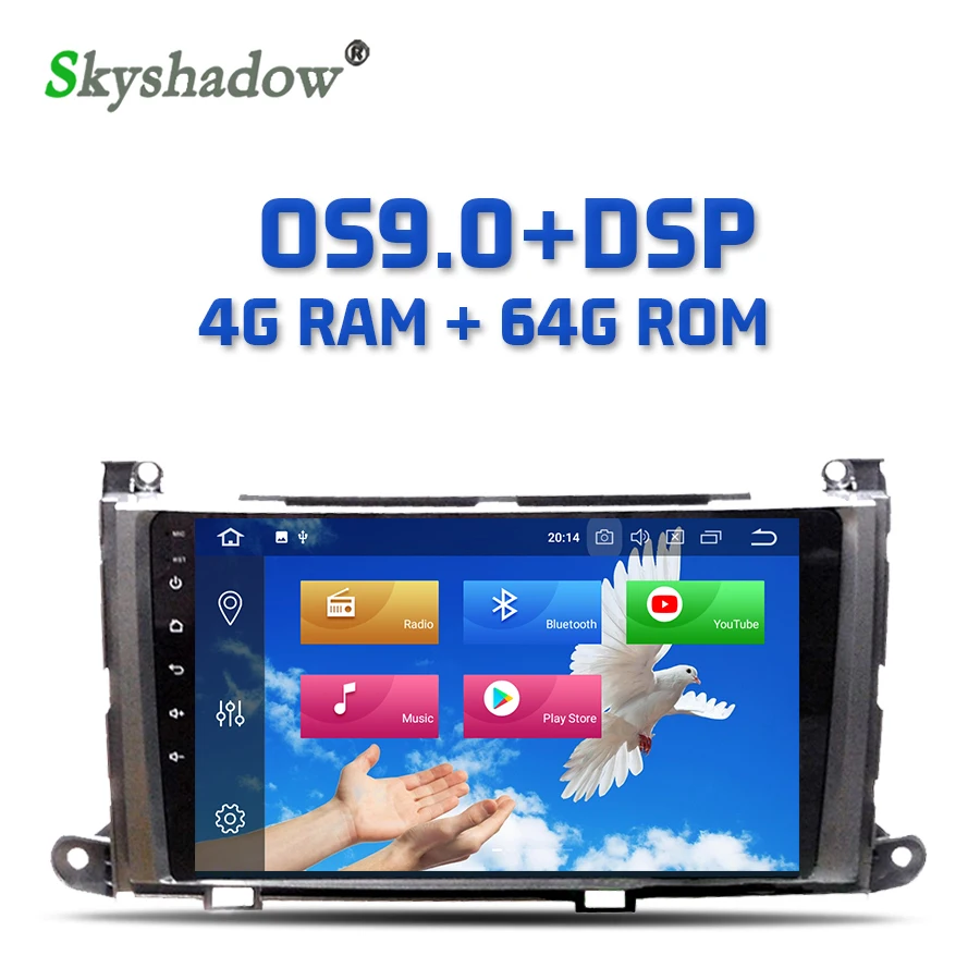 DSP IPS Android 9 0 4 Гб + 64 ГБ Автомобильный dvd-плеер Wifi GPS карта RDS радио камера Bluetooth 2 для