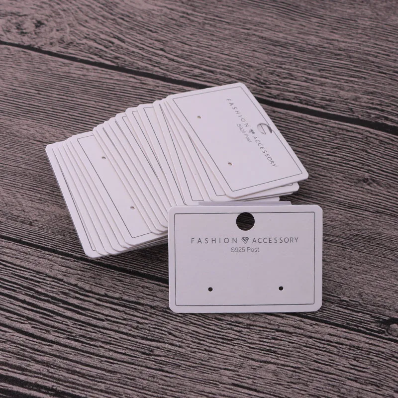 

5x3.5cm White PVC Paper Earring Cards Hang Tag Jewelry Display Ear Stud Cards Favor Label Tag for Fashion Earring Packing