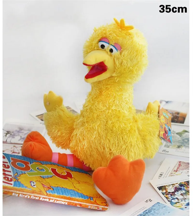 35cm Big Bird Мультфильм Аниме Улица Сезам Элмо печенья Гровер Зои Эрни большая птица Мягкие плюшевые игрушки подарки для детей - Цвет: 35cm Big Bird