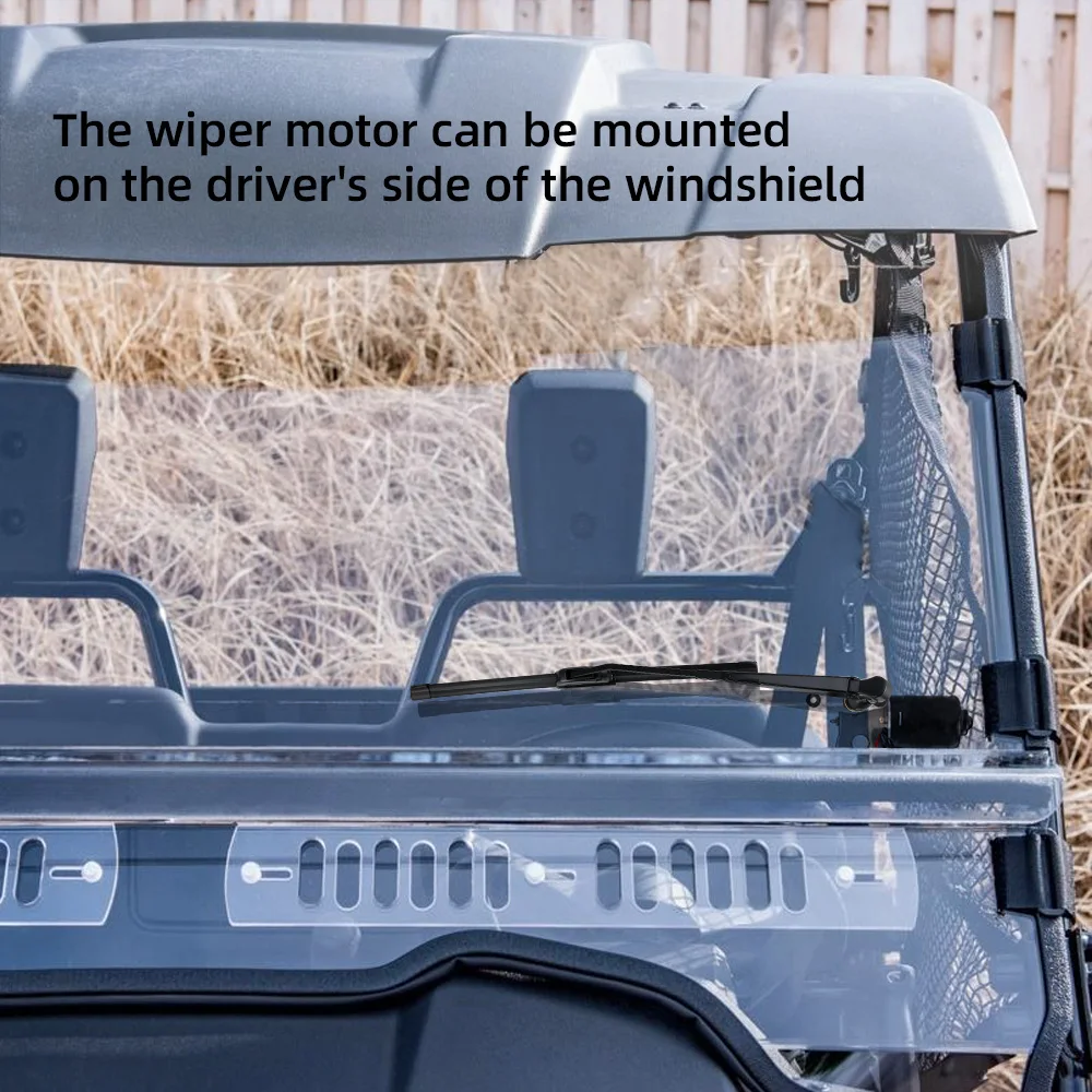 UTV Универсальный 12 вольт электрический двигатель стеклоочистителя для Polaris Ranger RZR 900 для Can Am для Honda Для Kawasaki TERYX