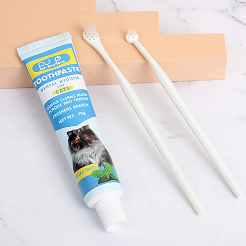 

Pet Toothbrush Toothpaste Kit Dog Brush Addition Bad Breath Tartar Teeth Care Dog Cat Cleaning Mouth Dog toothbrush
