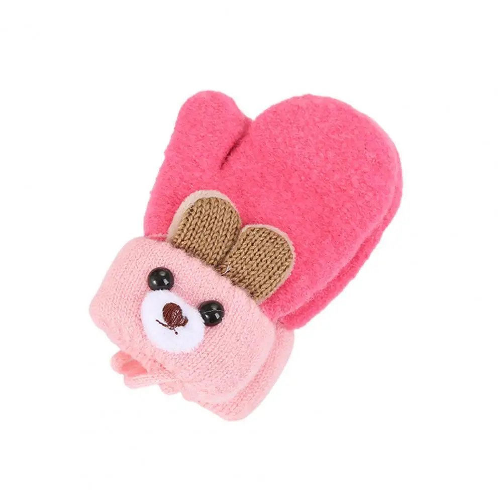 

Soft 1 Pair Popular Cartoon Stretchy Gloves Autumn Winter Toddler Gloves Lightweight for Travel