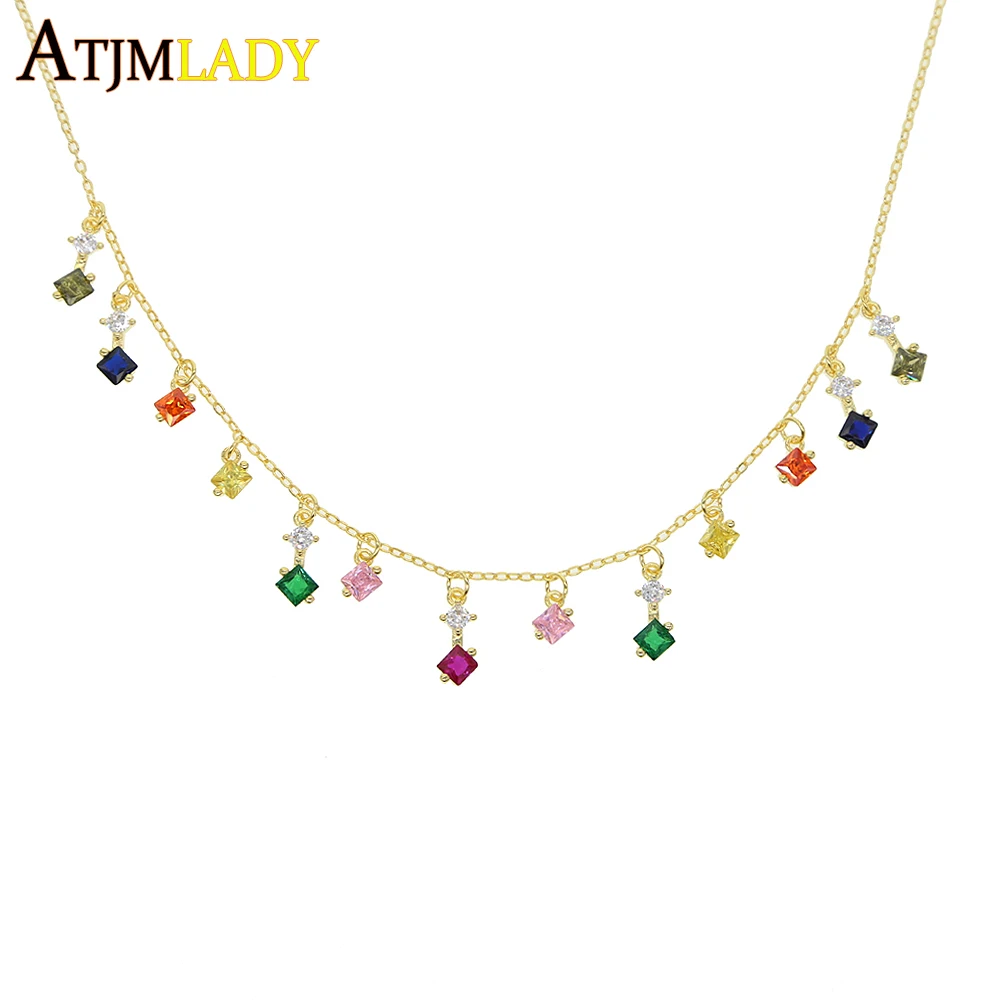 2021 Лидер продаж модное красочное ожерелье-чокер с кубическим цирконием