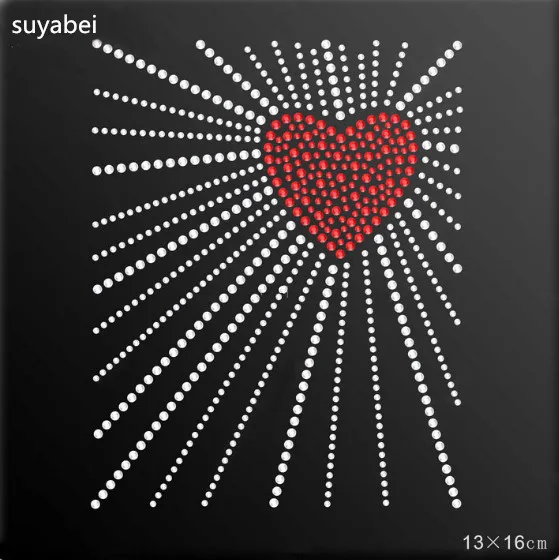 2 шт./лот излучающее сердце Горячая фиксация железные стикеры на передачи патчи