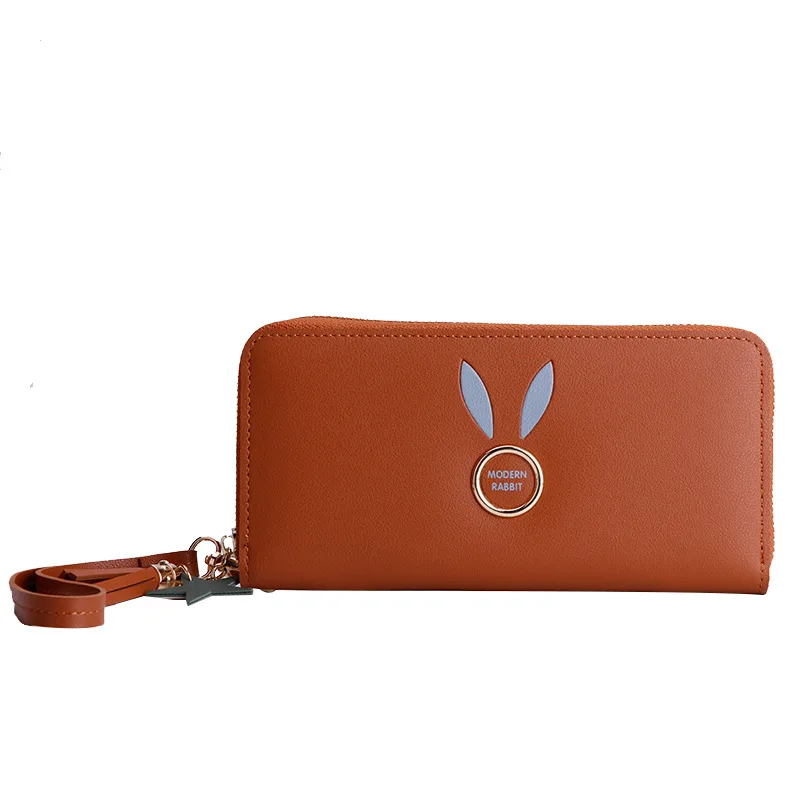 

New Female Pu Rabbit Wallet With Tassel Zipper Long Wallet With Large Capacity Women's Mobile Phone Bag Lady Free Of Shipping