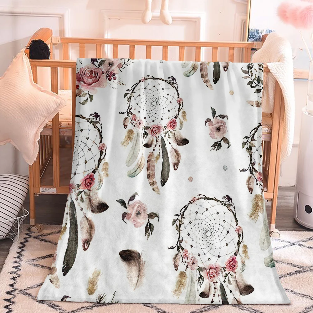 

Customize Super Soft Warm Blanket 3D Print Modern Dreamcatcher For Living Room Bedroom Bed Home Office Decor Simple Fashion