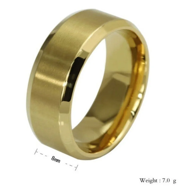 

Hot Stainless Steel Ring Band Titanium Black Gold Men Size 6 to 13 Wedding