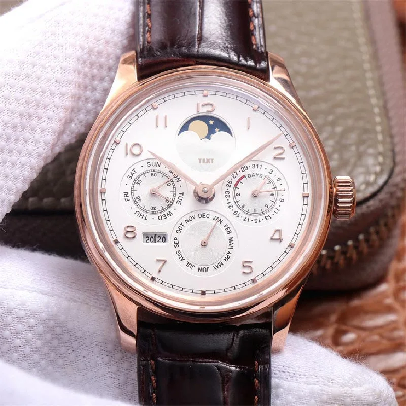 

Men Watche Automatic Mechanical Watch TLXTIW502306 Moon Stars Leather Strap 41mm Diameter Luxury Watch 1:1 Replica Watch For Men