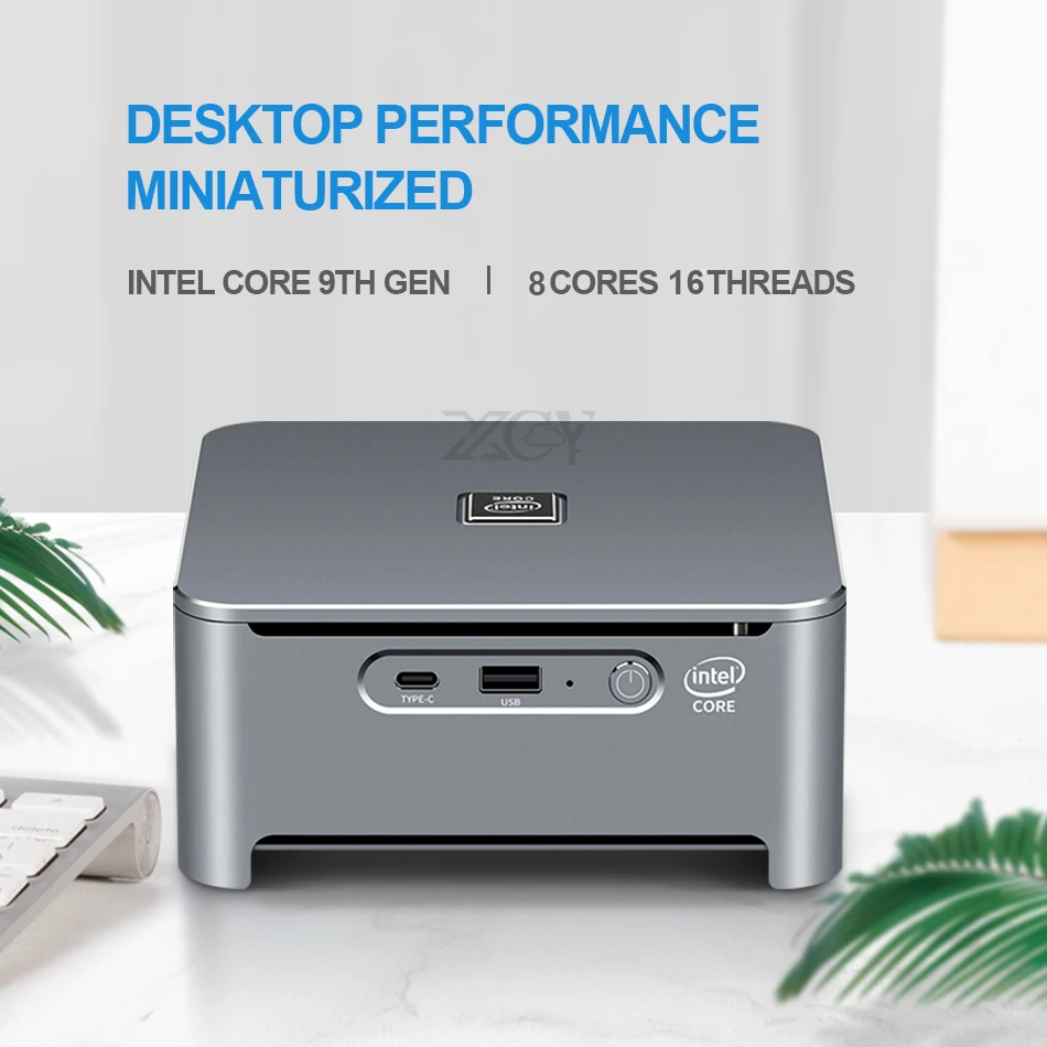 Мини-ПК Intel Core i9-9880H i7-9850H i5-9400H 8 ядер 2xDDR4 M.2 SSD HDMI Mini DP 4K Тип-C 5* USB 2,4/5,0G, Wi-Fi, BT4.0 Windows 10