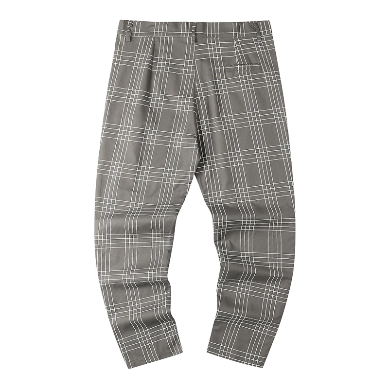 

Fashion New plaid stripe pants placket button zipper trend all-match casual trousers Business style pants