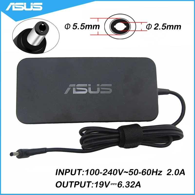 

Адаптер для ноутбука Asus, 19 в, 120 А, 5,5 Вт, 2,5 * мм, PA-1121-28 AC, зарядное устройство для Asus N750 N500 G50 N53S N55 FX50 FX50J FX50JX FZ53V