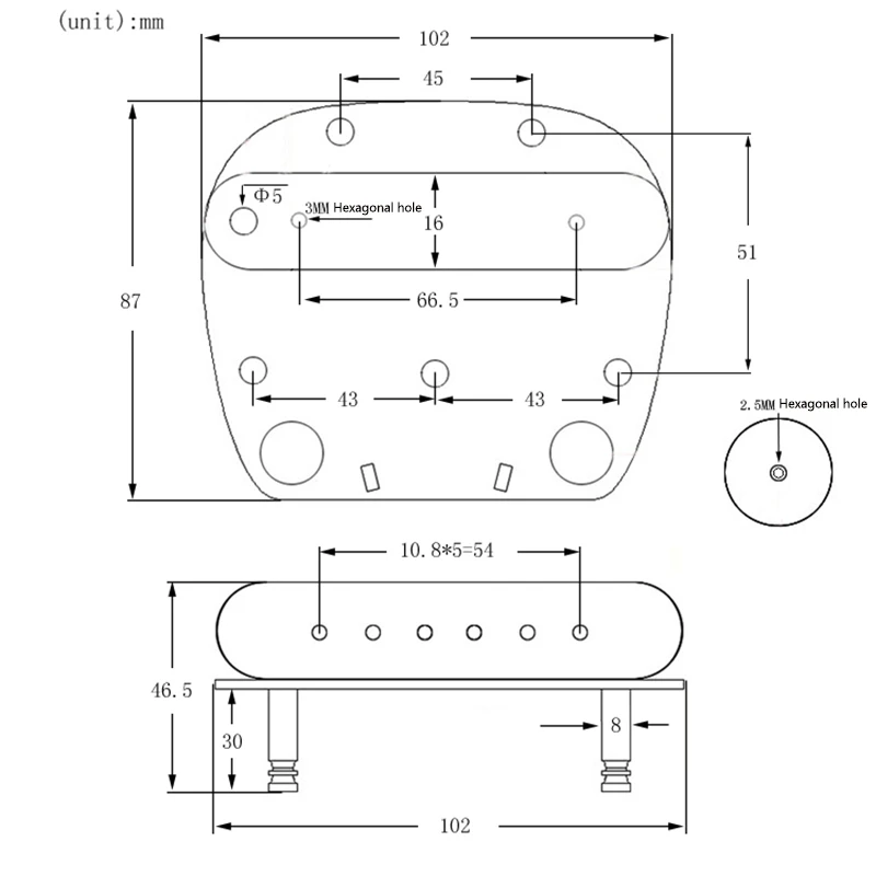 

Guitar bridge Metal Guitar Tremolo Bridge Tremolo System Set for JA Electric Guitar DIY Accessories Silver