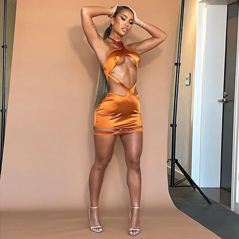 

Sexy Fashion Halter Air Quality Halter Waistless Slim Dress Women