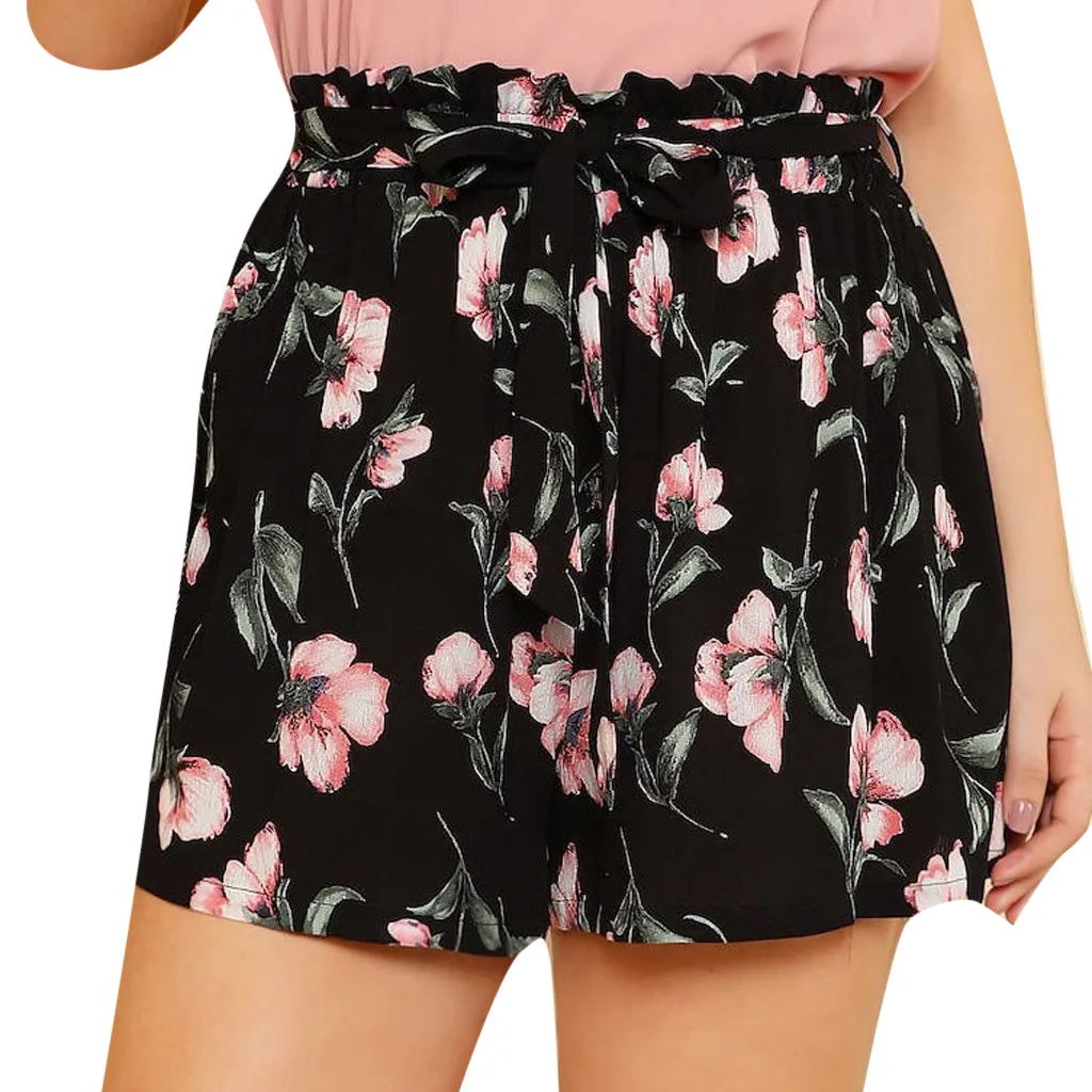 Модные женские богемные повседневные шорты размера плюс с принтом и высокой