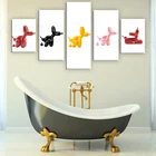 Поп-арт живопись настенное искусство Туалет плакат домашний декор абстрактный воздушный шар собака печать современная ванная комната картина современное искусство холст