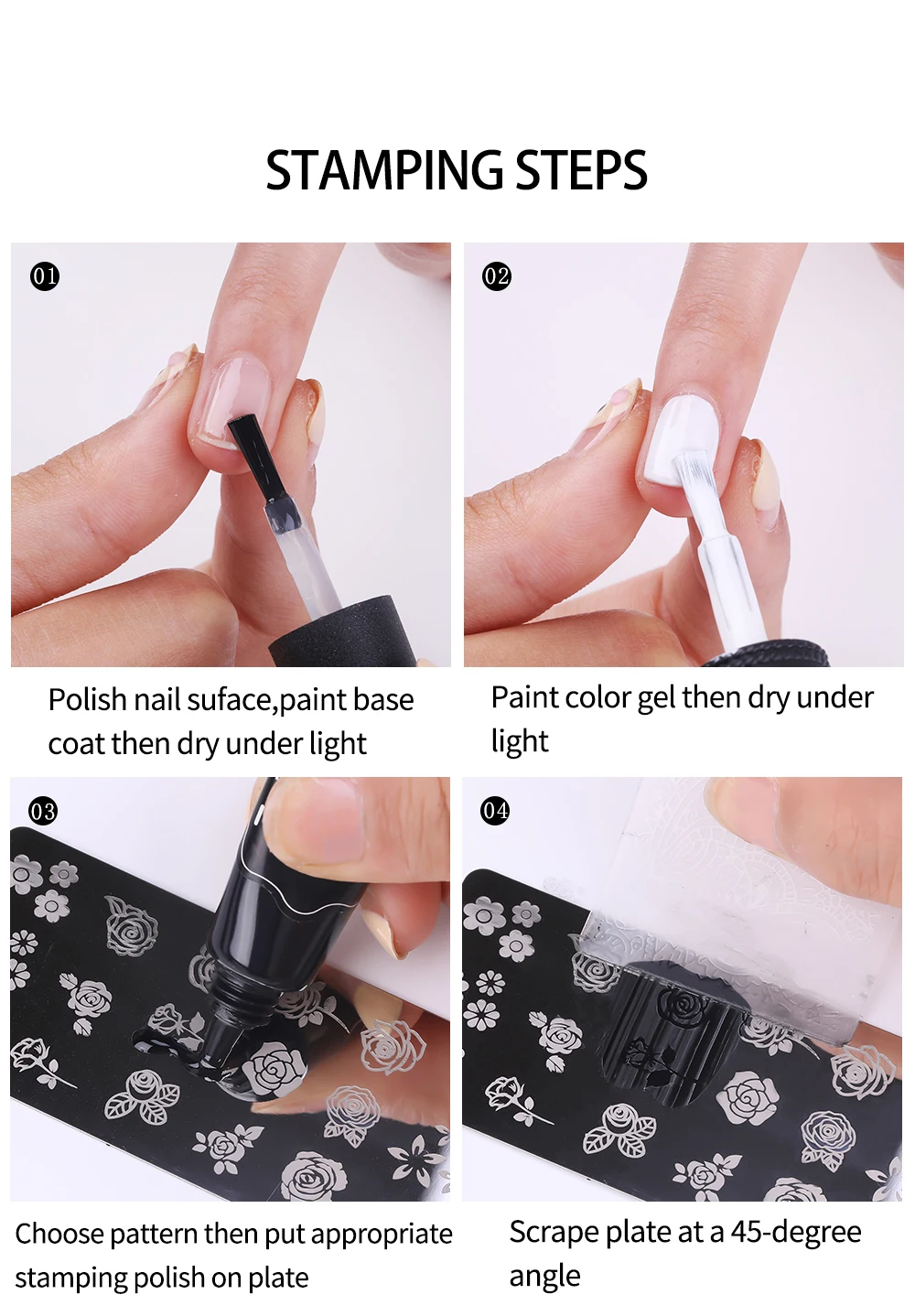 Dual Sponge Head Silicone Stamper Gradient Nail Pen Brush For Nail Templates Double End Tips DIY Rhinestone Manicure Tool