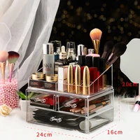 clear acrylic makeup organizer desktop cosmetic storage box lipstick nail polish holder women makeup tools organizer