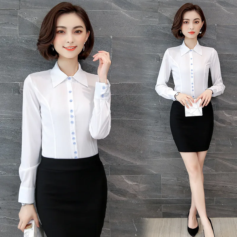 Женские рубашки Mujer De Moda 2019 Elelgant женские белые блузки рубашка плюс размер офисные