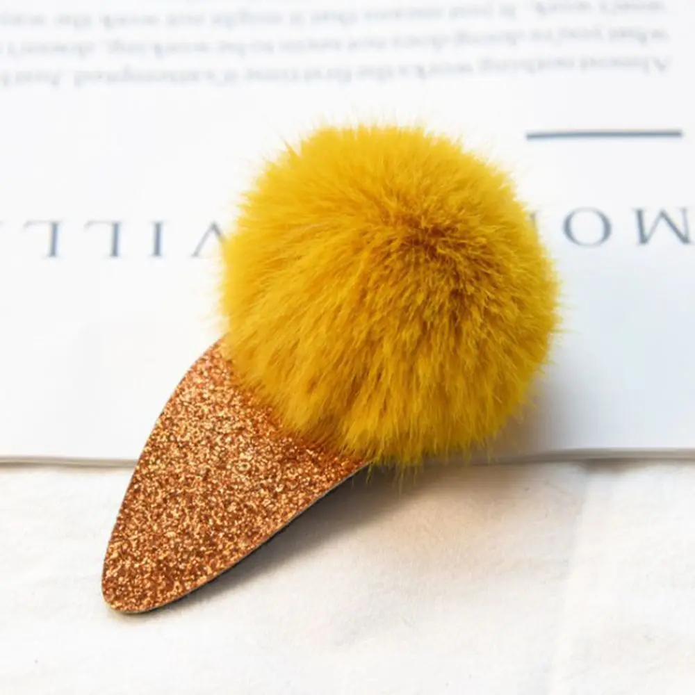 Заколки для волос девочек с маленькими милыми мягкими меховыми помпонами