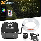 Светодиодный светильник с мерцающим колесом, лампа с двигателем и оптоволоконным кабелем для украшения потолка в стиле звездного неба, управление через приложение RGBW, 50 Вт