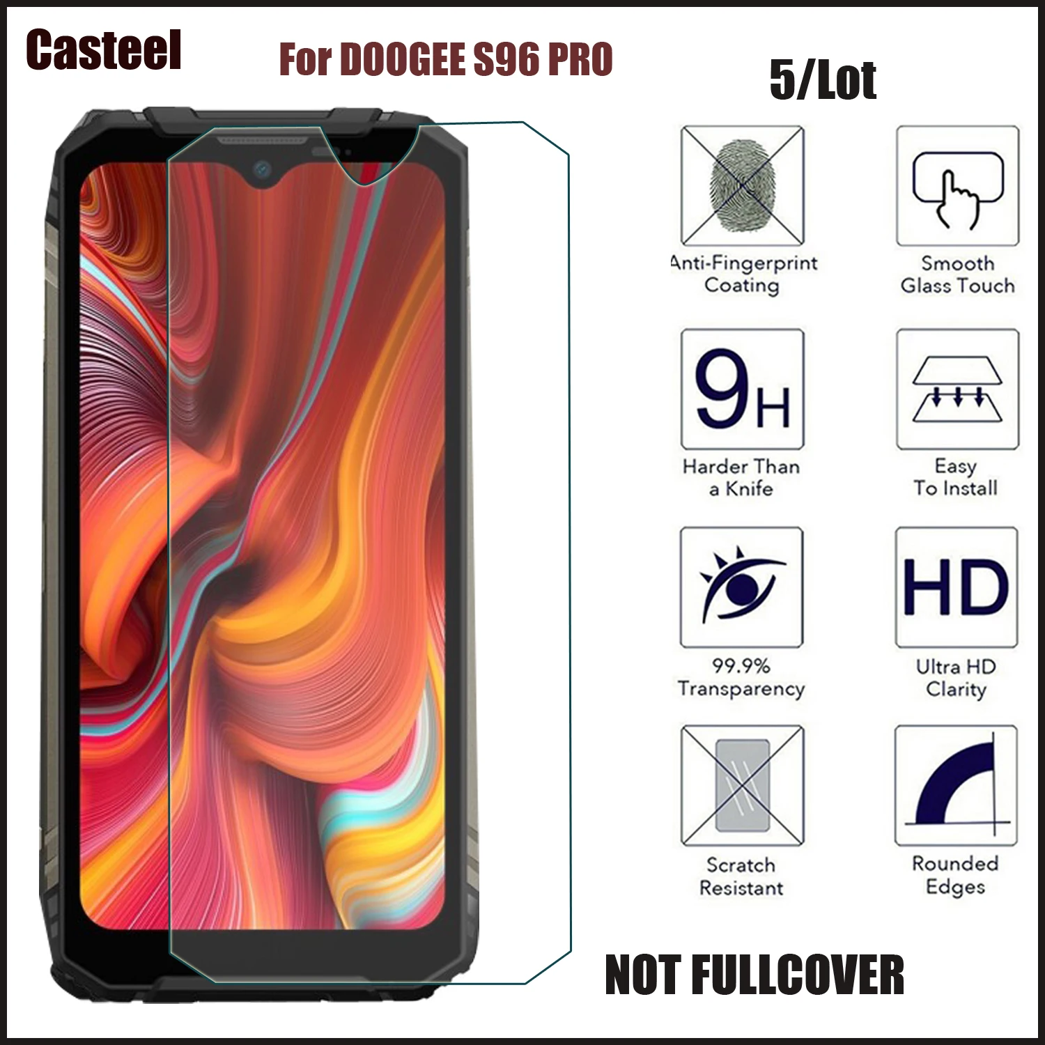 

5 шт./партия, закаленное стекло для защиты экрана DOOGEE S96 PRO, 0,3 мм, 9H