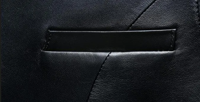 Тонкий черный Мужской приталенный жилет из натуральной кожи повседневный