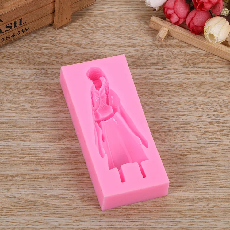Силиконовая форма для девушек с длинными волосами формы торта из смолы глины