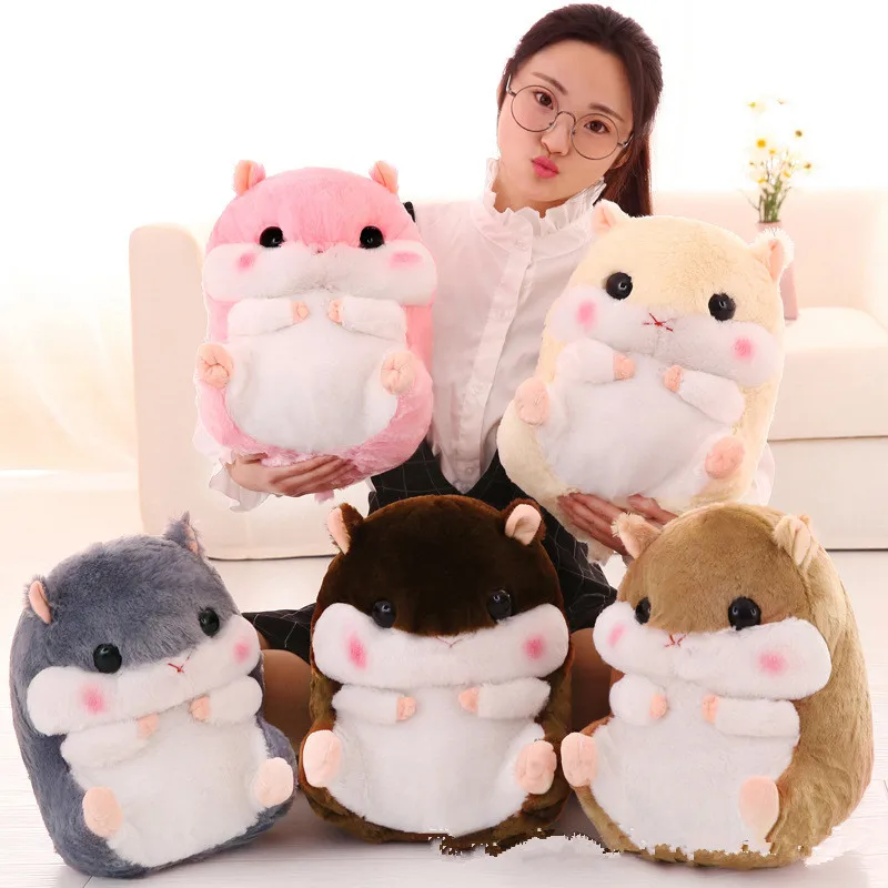 

5color Kawaii Plush Toy Hamster Soft Multifunctional Animal Printed Hold Pillow Warm Office Cushion with Blanket Stuffed Doll