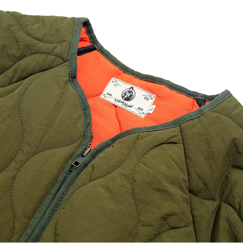 Retro Workwear Cotton Jacket Men Military Style Loose Collarless Double-sided Jacket for Men Parkas