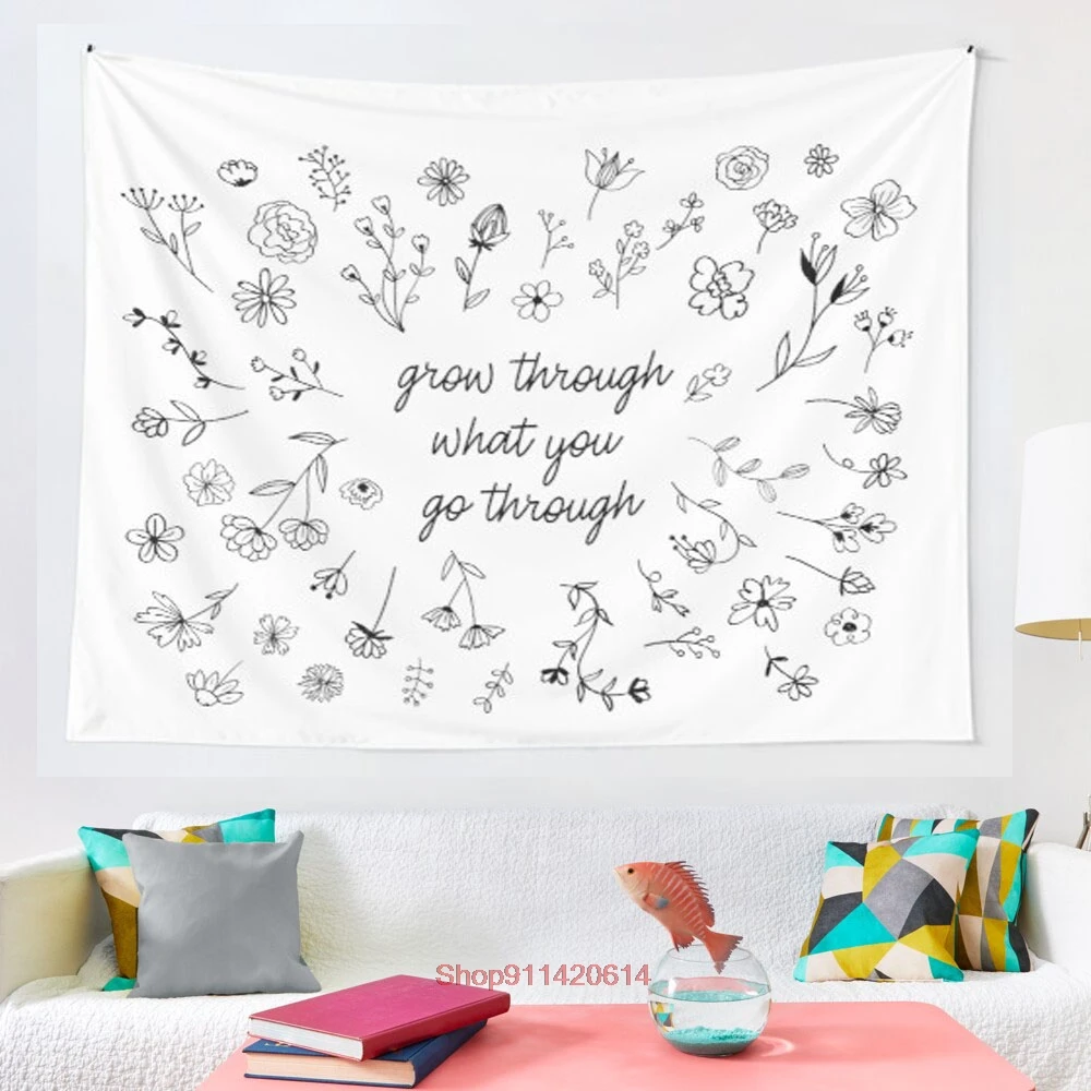 

Go Through What You Grow Through tapestry Art Wall Hanging Tapestries for Living Room Decor