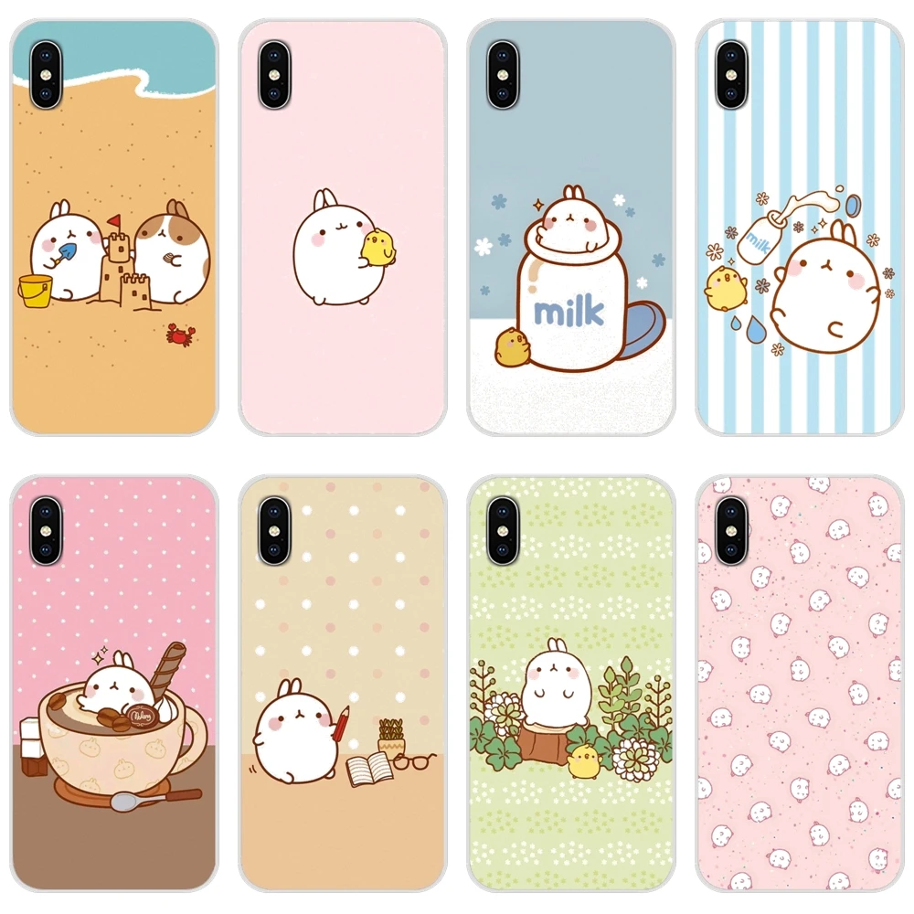 Аксессуары для телефона Чехлы Kawaii Molang Apple iPhone X XR XS 11 12Pro MAX 4S 5S 5C SE 2020 6S 7 8 Plus ipod 5 6 |