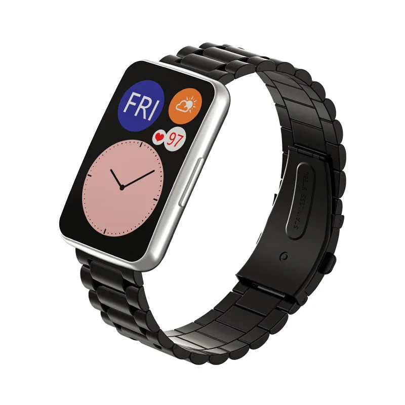 watchband for huawei watch fit wrist strap metal steel folding buckle replacement band womens watch fit smartwatch man bracelet free global shipping