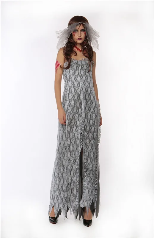 Костюмы на Хэллоуин для женщин костюм невесты призрака новый зомби ужаса бара