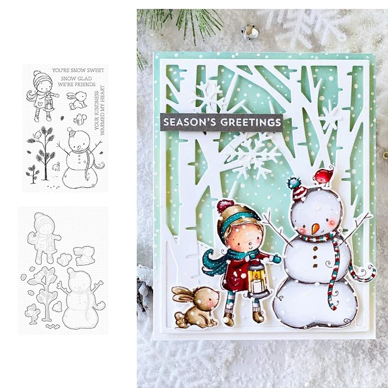 

Christmas Snowman Metal Cutting Dies Stamps Scrapbook Diary Secoration Embossing Template Diy Greeting Card Handmade