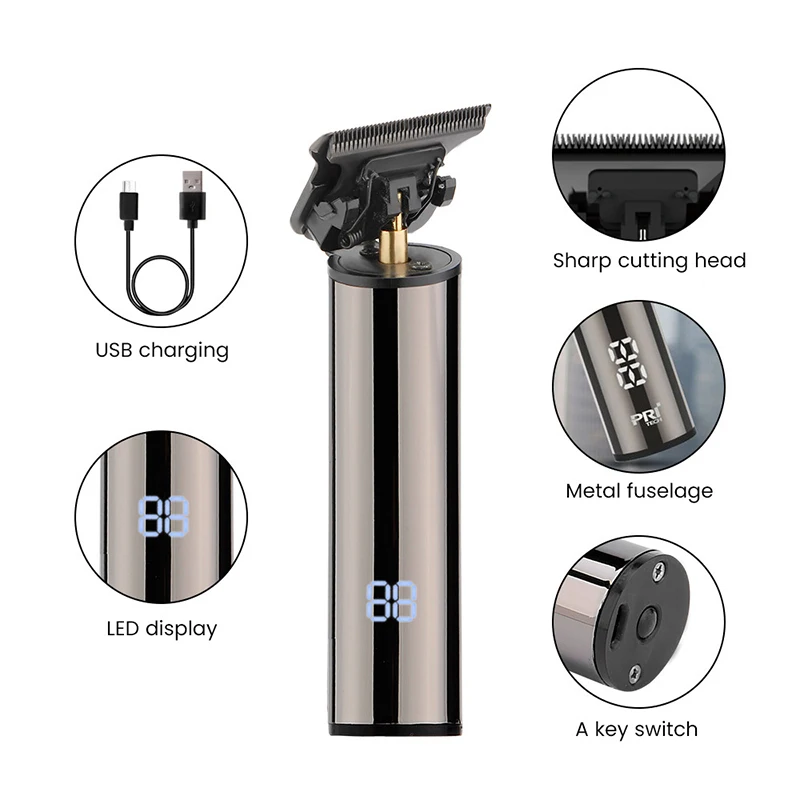 

Professional Mini Electric Hair Trimmer USB Rechargeable Cordless LCD Display Hair Clipper For Men Beard Shaver Cutting Machine