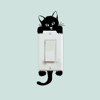 free shipping diy funny lovely black cat switch sticker wallpaper wall decal home decor kids room light parlor decor mural y 246