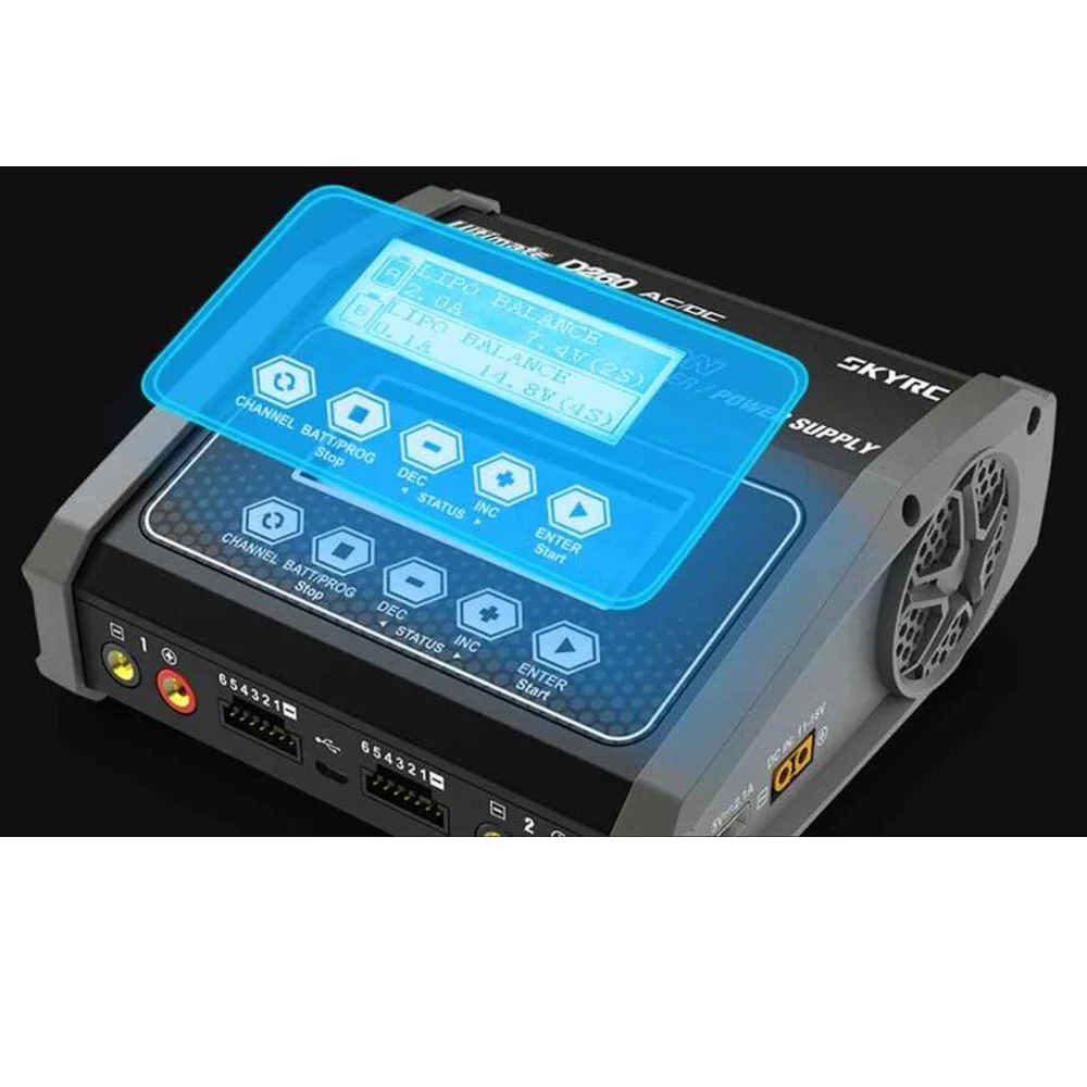 Двухканальное зарядное устройство SKYRC D260 260 Вт 14A AC/DC разрядник аккумулятора для