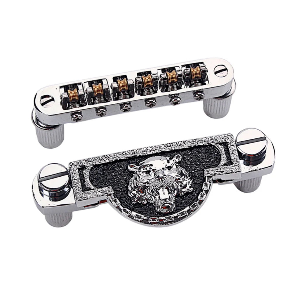 

1 Set Tiger Head Roller Saddle Locking Bridge Electric Guitar Tremolo Tailpiece with Roller for LP Bass Guitar Parts Access